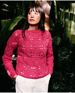 Phildar gehaakte dames trui van granny squares van Phil Perle 5 (257,m16)