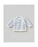 Phildar gestreept baby truitje breien met knoopjes van Super baby  (200, m36)