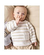 Phildar gestreept baby truitje breien van Phil Love Cotton (196, m30)