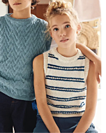 Phildar gestreept meiden topje breien van Phil Rustique (256,m20)