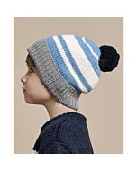 Phildar gestreepte kinder muts breien van Partner 3.5 (203, m12b)