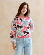 Phildar gevlekte dames trui breien van Phil Mohair Cotton (270,m18)