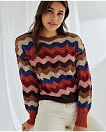 Phildar golvende dames trui breien van Phil Origin en Phil Starlight (255,m14)