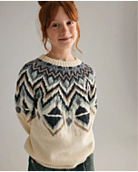 Phildar kinder trui met jacqaurd breien van Partner 3,5 en Phil Starlight (246, m13b)
