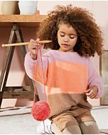 Phildar meiden gestreepte trui breien van Phil Romance (191, model 25)