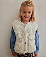 Phildar meisjes vestje breien van Phil Alpaga Bouclé en Coton 3 (263,m20a)