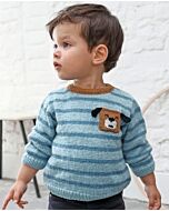 Phildar peuter trui met hondje breien van Phil Merinos 3.5 (193,m9)