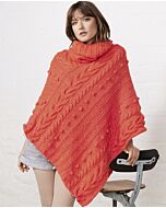 Phildar poncho om te breien in fantasiesteek met kabels van Phil Nuage