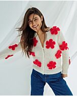 Phildar vest met bloemen breien van Phil Mohair Cotton (255,m7)