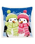 Borduurkussen Pinguins met sjaal Vervaco PN-0147690 