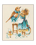 Lanarte borduurpakket Vera doet kleding aanmeten PN-0000087 evenweave telpatroon