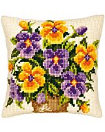 Vervaco kruissteek borduurkussen viooltjes  pn-0008547