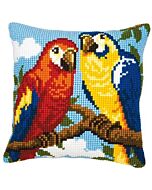 Borduurpakket papegaaien kruissteekkussen vervaco pn-0008570  voorbedrukt  