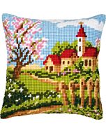 Kruissteek borduurpakket borduurkussen Lentedorp van Vervaco  pn-0008732