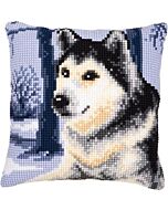 Borduurpakket kruissteekkussen husky om te borduren  vervaco pn 0008775