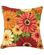 Borduurpakket kruissteekkussen bloemenweelde van Vervaco pn-0008796