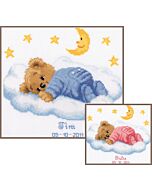 Vervaco borduurpakket geboortetegel slapende beertjes PN-0011815 telpatroon