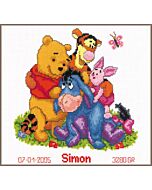 Vervaco Disney borduurpakket geboortetegel Winnie the Pooh en vrienden pn-0014846