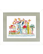 Borduurpakket bloemen in vazen van vervaco pn-0143728