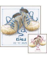 Vervaco borduurpakket geboortetegel schoentjes PN-0143736 telpatroon