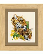 Borduurpakket Luipaardenkoppel van Vervaco pn 0143772 aida