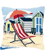 Vervaco borduurpakket op het strand pn-0145641 kruissteekkussen voorbedrukt