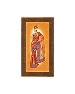 indiase dame in oranje sari ( indian lady in orange sari)  van lanarte afm:19x41cm.