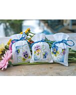 Vervaco borduurpakket kruidenzakjes 3 st. viooltjes PN-0145811 telpatroon