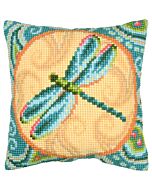 Vervaco borduurkussenpakket libelle PN-0146926 voorbedrukt (kussenrug en opvulkussen apart verkrijgbaar)