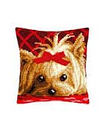 Borduurpakket kruissteekkussen  yorkshire met strikje van vervaco