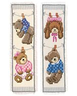 Vervaco borduurpakket 2 boekenleggers geboorte beertjes borduren PN-0147888