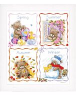  Borduurpakket 4 seizoenen om te borduren van Popcorn the Bear vervaco pn-0148100