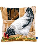Vervaco borduurpakket voorbedrukt kruissteekkussen grijze kip borduren pn-0148109 