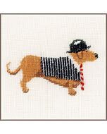 Borduurpakket Lanarte hond met bolhoed pn-0148260