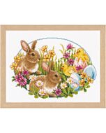 Borduurpakket paaskonijnen en kuikentjes Vervaco pn-0149534 telpakket