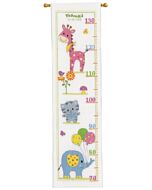 Borduurpakket groeimeter  Poes en vriendjes om te borduren Vervaco  PN-0154441