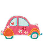 Borduurpakket kruissteekkussen deux chevaux rose van Lief Vervaco pn-0154490