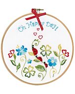 Borduurpakket met borduurring Oh happy day Vervaco PN-0155045 voorbedrukt