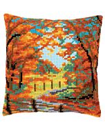 Kruissteek borduurpakket borduurkussen herfstlandschapvan Vervaco pn-0155863