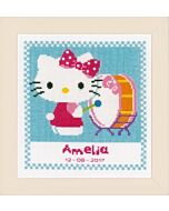 Borduurpakket Geboortetegel Hello Kitty speelt op trom van Vervaco PN-0156474