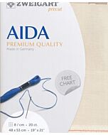 Borduurstof aida 20ct/8 kruisje van Zweigart kl. 264 ecru afm. 48x53cm