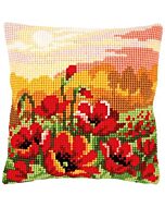 Borduurpakket kruissteek klaprozenveld van Vervaco pn-0157583