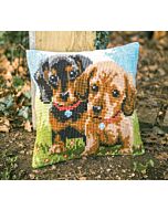 Vervaco borduurkussenpakket 2 teckels PN-0158267 voorbedrukt