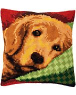 Borduurpakket kruissteekkussen slaperig hondje van Vervaco pn-0158268