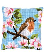 Vervaco borduurpakket voorbedrukt kruissteekkussen roodborstje pn-0162393