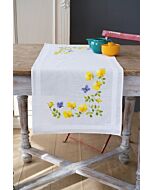 Borduurpakket voorbedrukte loper lentebloemen om te borduren spansteek Vervaco pn-0163025