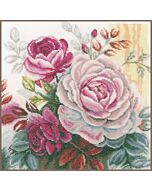  Borduurpakket roze rozen met  linnen van Lanarte PN-0165376