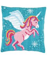 Vervaco borduurpakket kruissteekkussen roze eenhoorn pn-0166237