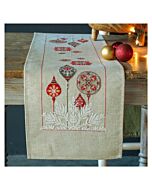 Vervaco tafelloper Kerstballen en kerststerren PN-0166611 telpatroon