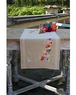 Borduurpakket voorbedrukte loper viooltjes om te borduren van Vervaco pn-0167818